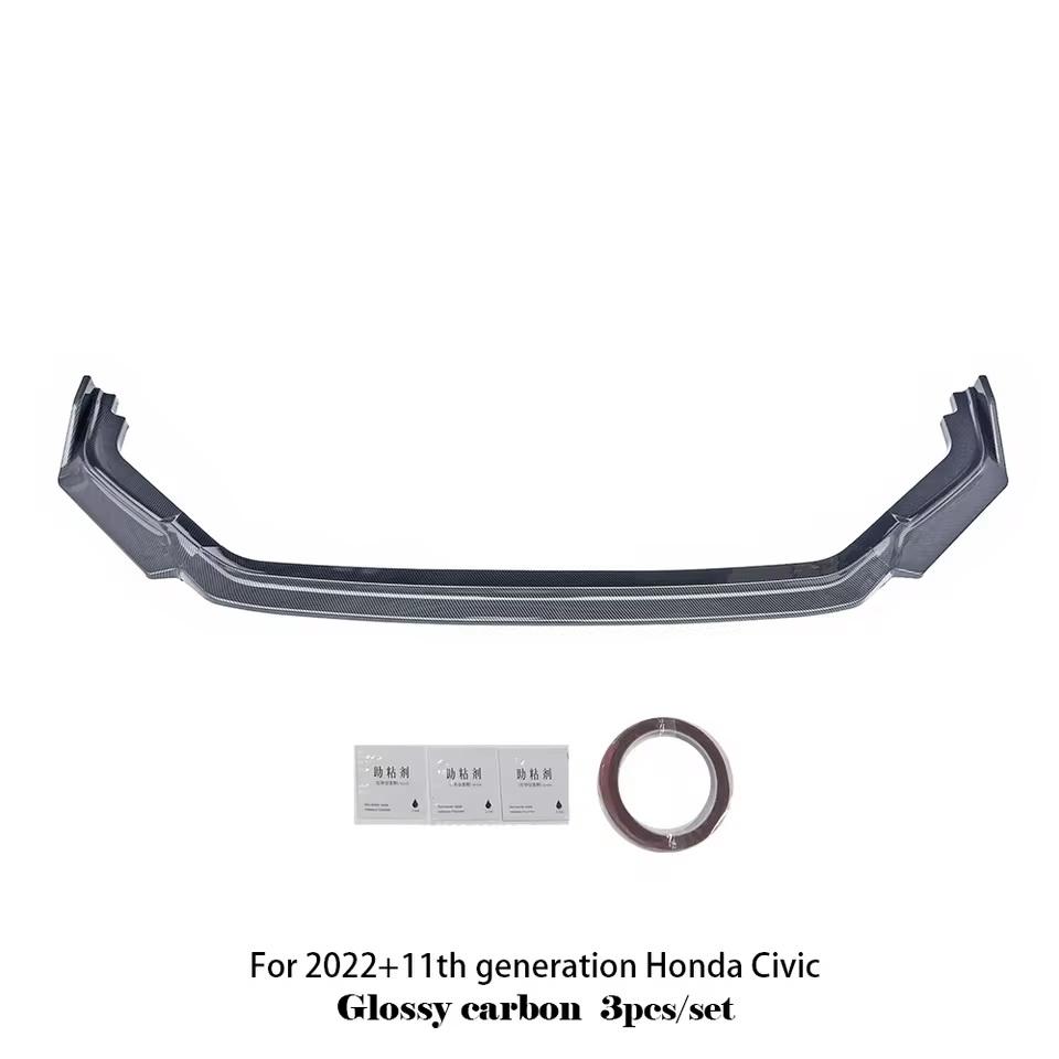 

Для Honda Civic FL5 2022+ Передні сплітери губи Civic Type R ABS Вуглецеве волокно Передній сплітер Комплект кузова автомобіля Аксесуари Honda