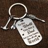 Creative Minimalist Keychain Spanish Key Pendant Metal Stainless Steel Laser Key Ring Stainless Steel Keychain for Backpack Bag Pendant
