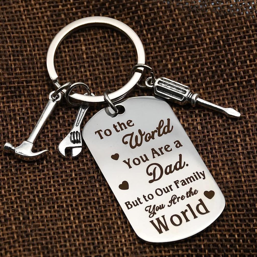 Creative Minimalist Keychain Spanish Key Pendant Metal Stainless Steel Laser Key Ring Stainless Steel Keychain for Backpack Bag Pendant