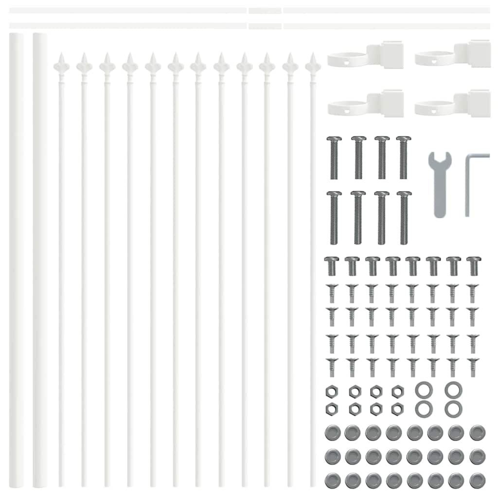 Garden Fence Woerden White 1.7 X 0.6 M Powder Coated Steel