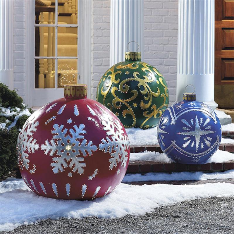 Nuevo Árbol de Navidad Inflable Gigante para Exteriores de PVC Bola Decorativa Navideña