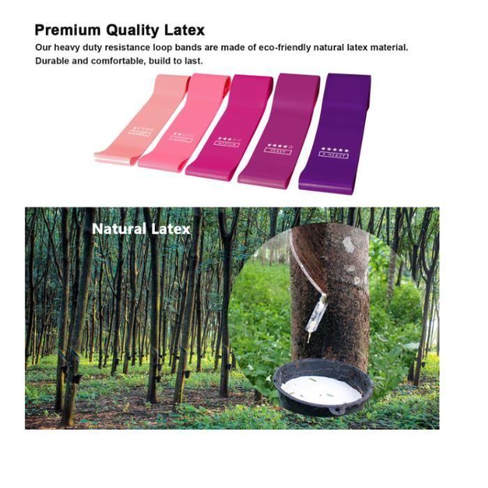 Widerstandsband-Set (5) - Schlaufe Elastisches Band Fitness Trainingsgerät für Muskelaufbau Pilates Kniebeugen Sport