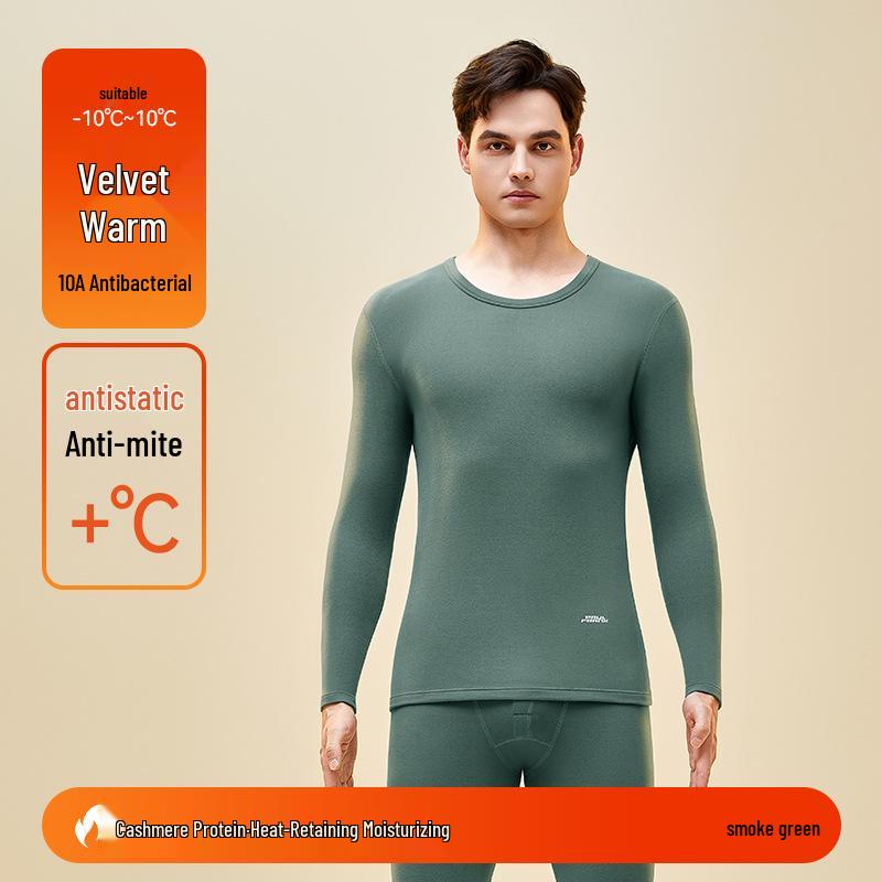 Men's Woolen Thermal Underwear Set: Autumn & Winter Fleece Pants & Top