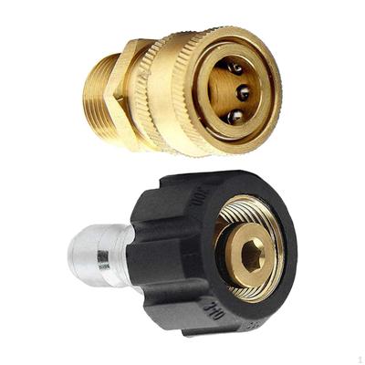 Brass Pressure Washer Adapter Kit, M22 To 3/8" Swivel Connect Quickly Nozzles 5000PSI for