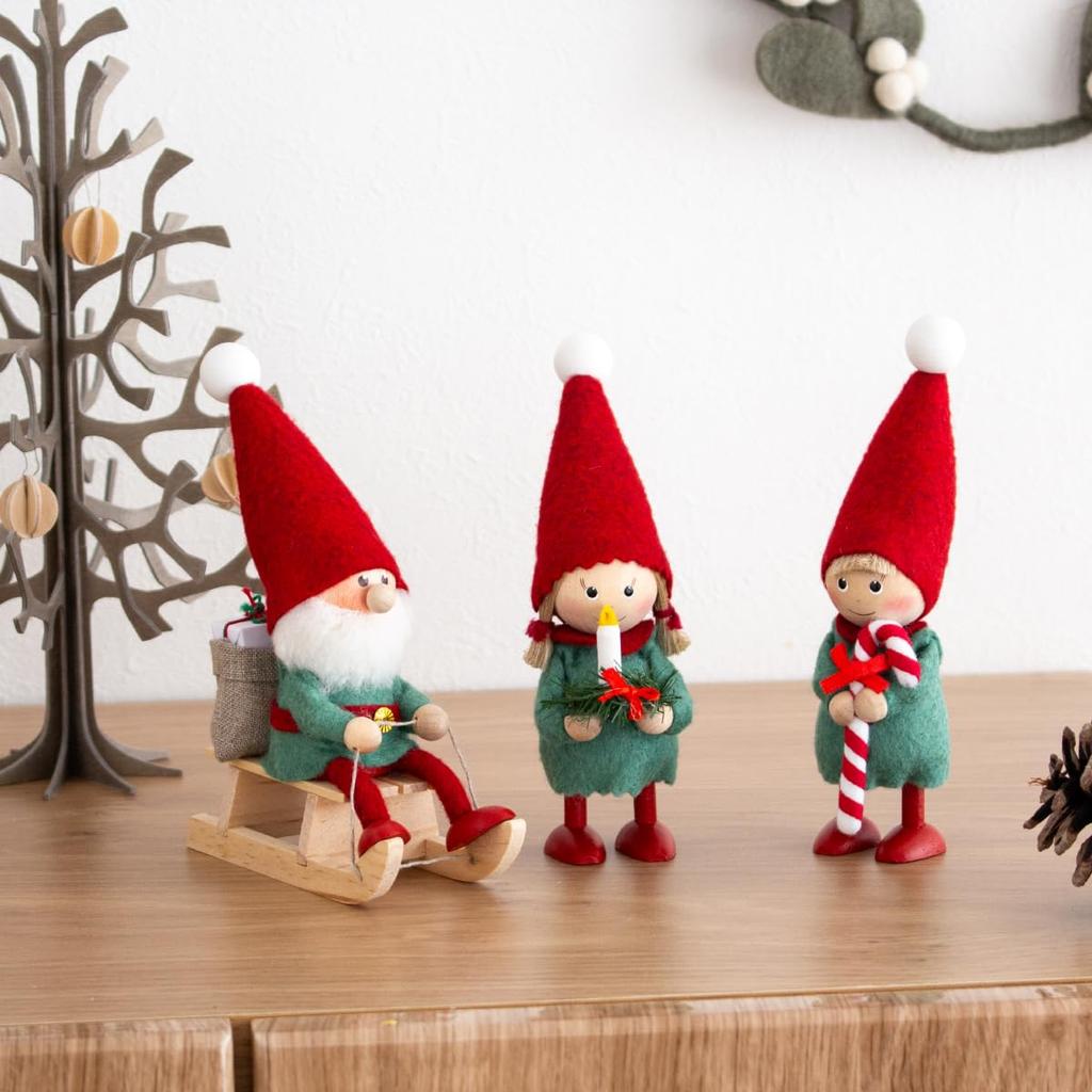 NORDIKA nisse Christmas Wooden Doll Girl with Candle "Joy to the World