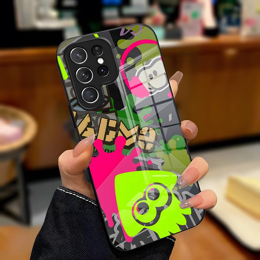 

Game S-Splatoon Art Phone Case For Samsung A25 A13 A33 5G A54 A36 A35 A56 A52 A14 Shockproof Glass Cover Samsung A21S