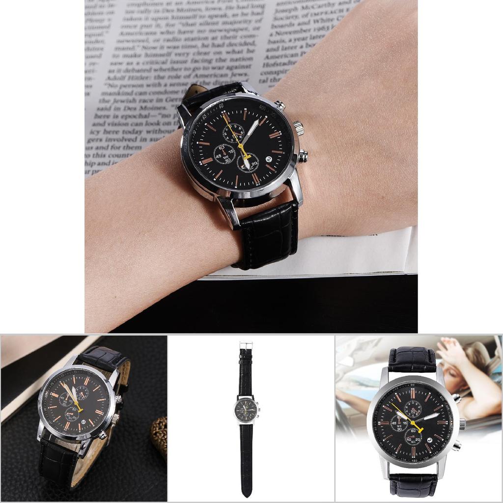 Fashionable Men Women Wristwatch Analog PU Band Wrist Watch(Brown)