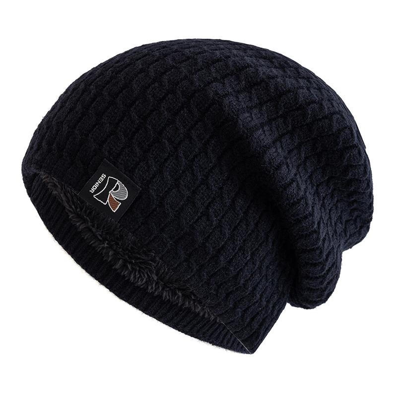 Unisex Winter Hats Fashion Slouchy Beanie Hat Fleece Lined Warm Knitted Hats Men Women Letter Label Ski Sports Cap