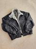 Polar Wolf King Men's Thick PU Leather Jacket with Velvet Fur Collar - Warm Winter Outerwear
