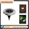 Solar Stainless Steel 8-LED In-Ground Garden Light for Lawn & Courtyard Decoration