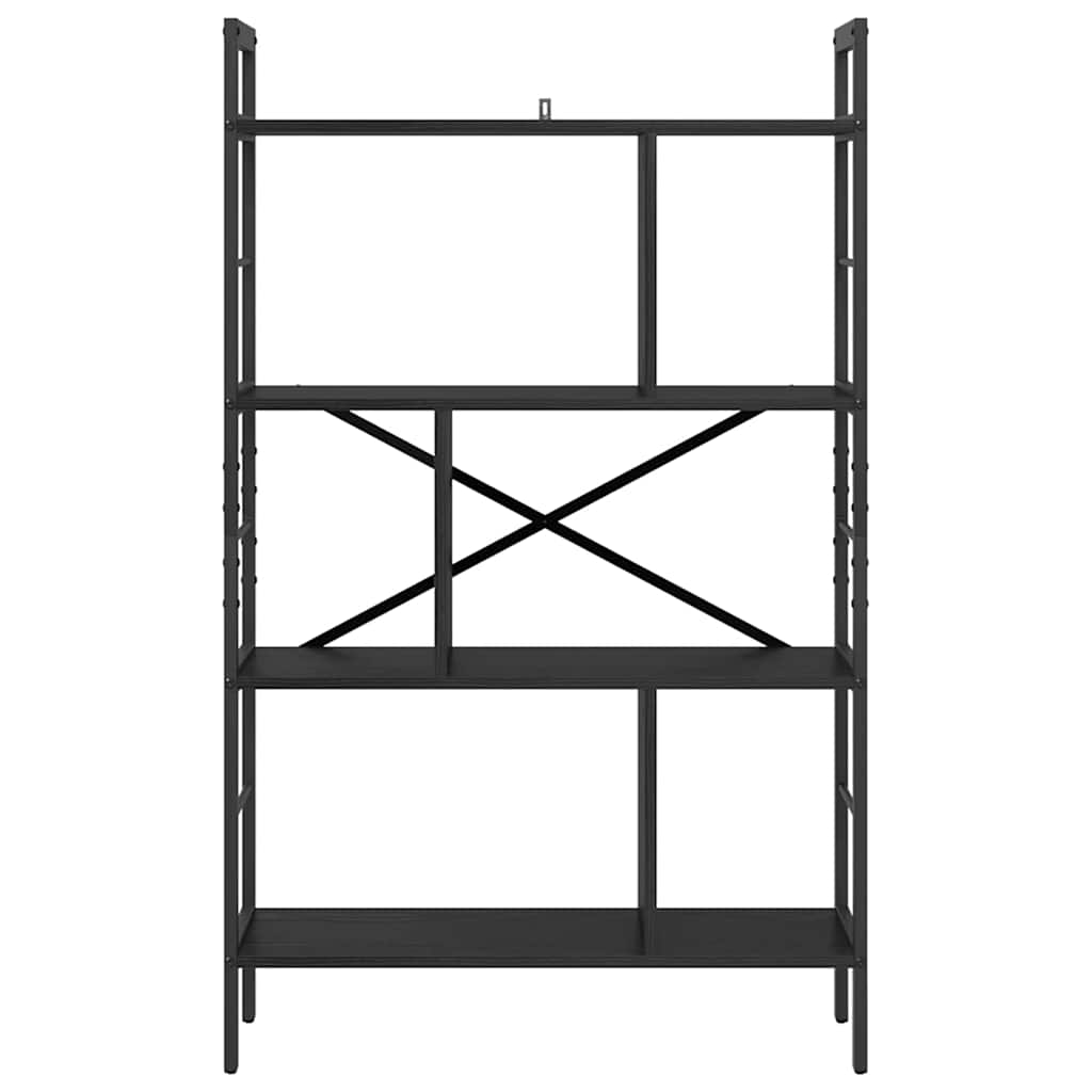 Bookshelf Black Oak Effect 75 X 30 X 123.5 Cm