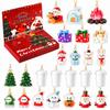 -Day Christmas Advent Calendar Set, Cute 2D Acrylic Holiday Ornaments, Tree Decorations Countdown Gift for Kids