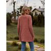 VEZFAA Giacche e cappotti a maniche lunghe con scollo a V, a tinta unita, casual, autunno e inverno, da donna
