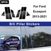 For Ford Ecosport 2013- Window B C Pillar Post Cover Trim Stickers Door Column Decorative Exterior Accessories