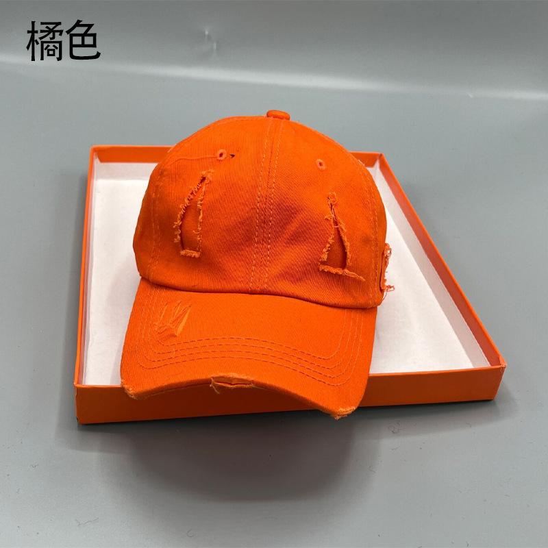 Old ripped baseball cap male personality retro fried street ins trendy hat versatile youth soft top solid color cap female