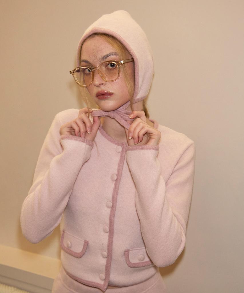 SALON DE YOHN Ribbon Bonnet Hat_ Pink