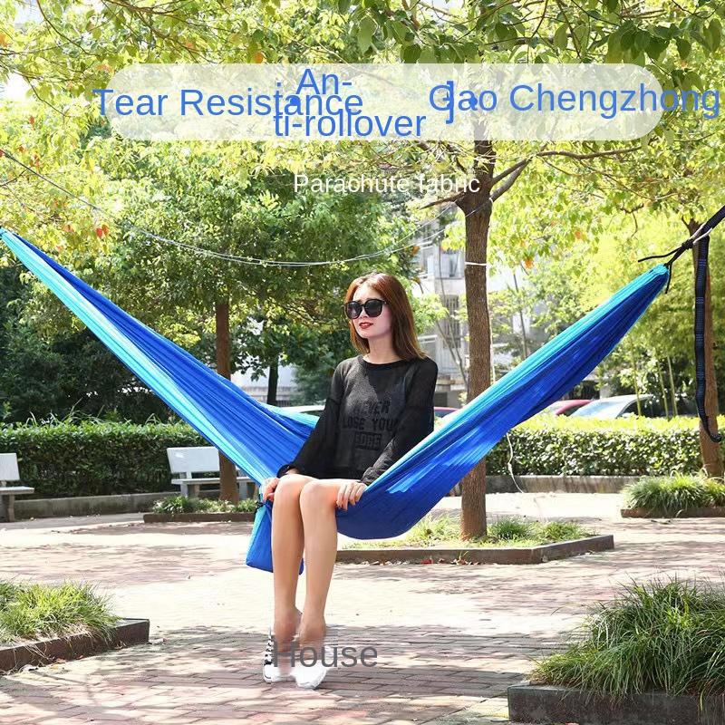 

Ultra-light Hammock Outdoor Hammock Portable Hammock Camp Anti-rollover Hammock Load-bearing Strong Parachute Cloth Camping Double Hammock