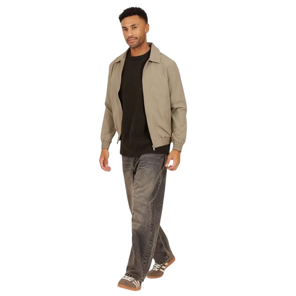 Brave Soul Mens Seersucker Harrington Jacket