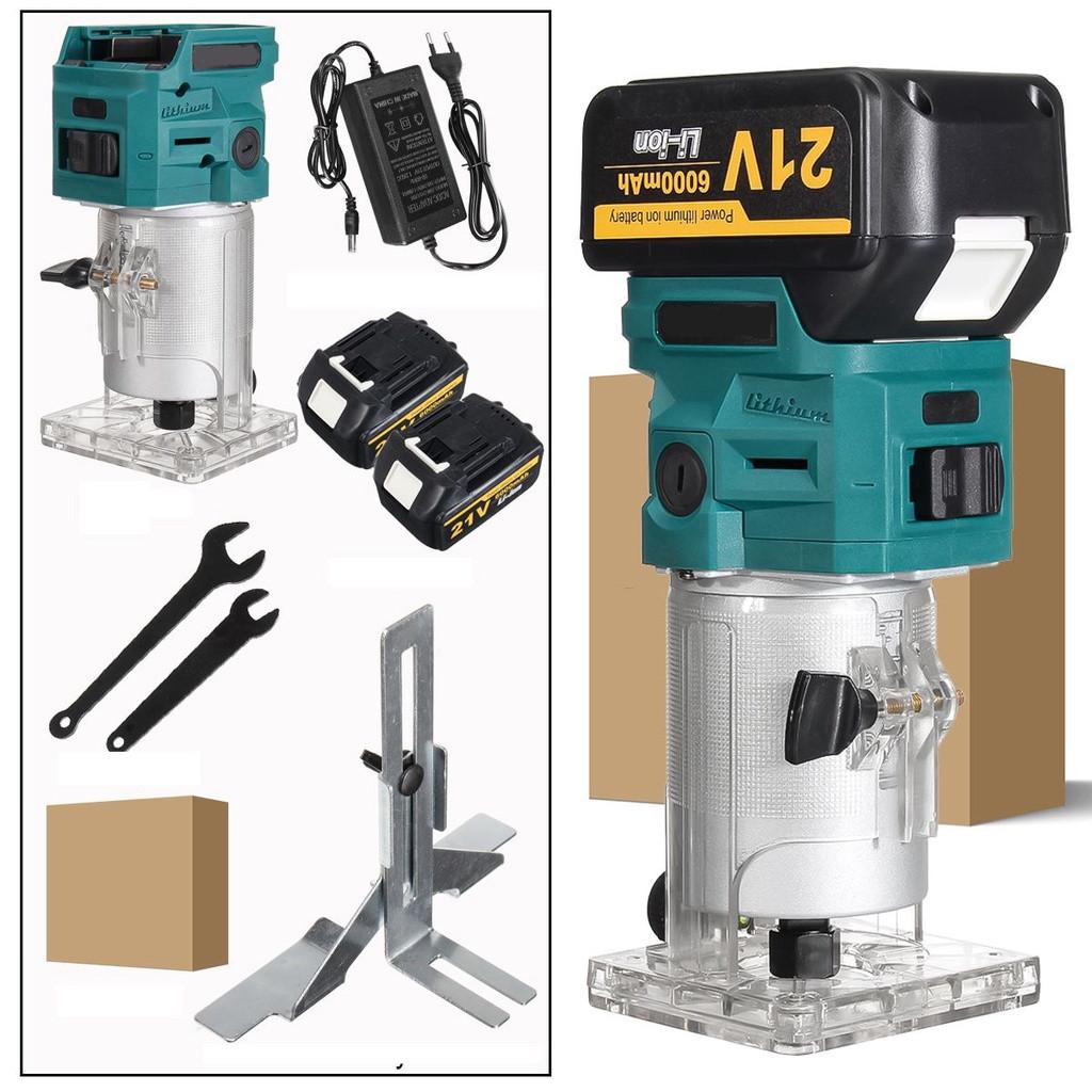 Cordless Electric Trimmer 1280W Woodworking Engraving Slotting Trimming Milling Machine Wood Router