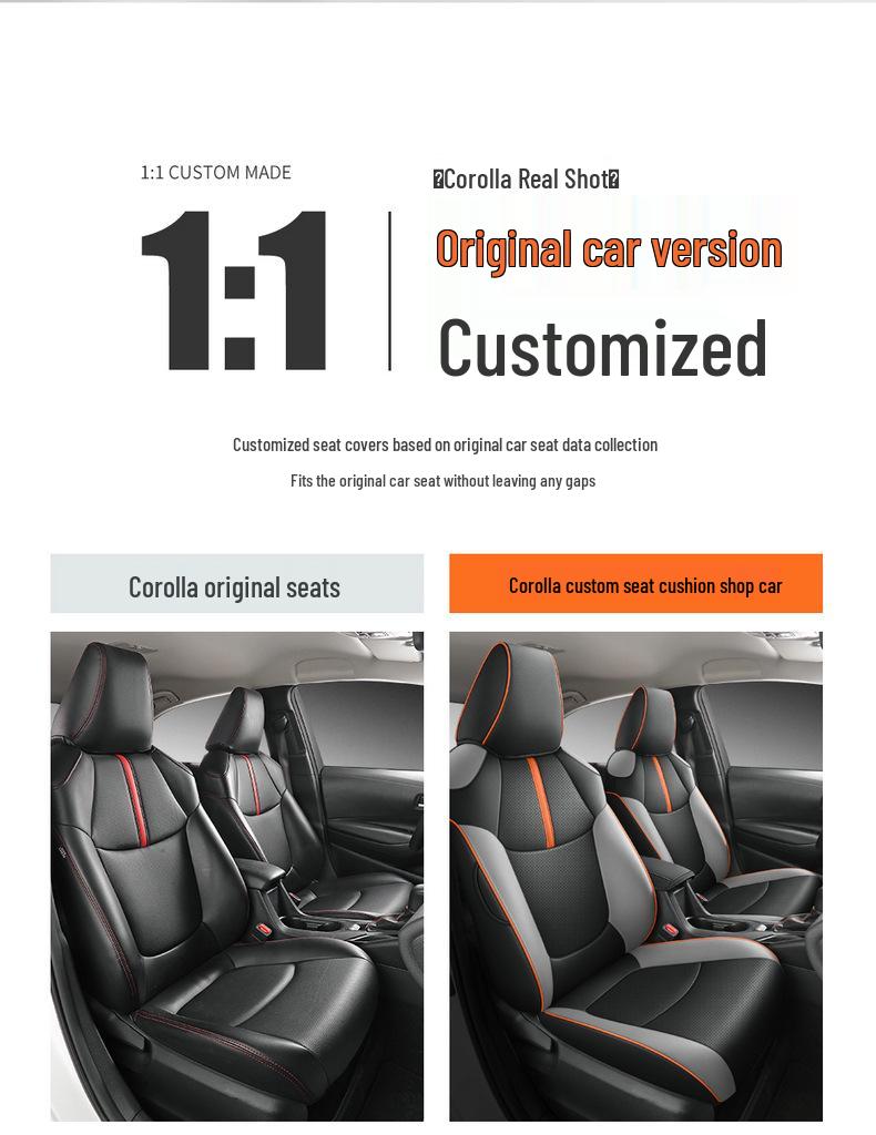 Corolla-Specific One-Piece Leather Seat Cover & Cushion