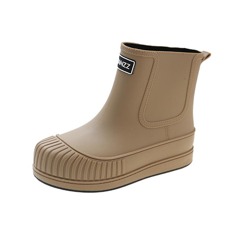 Fashion rain shoes women's inner height increase waterproof shoes fashion outer wear rubber shoes short rain boots women's adult water boots