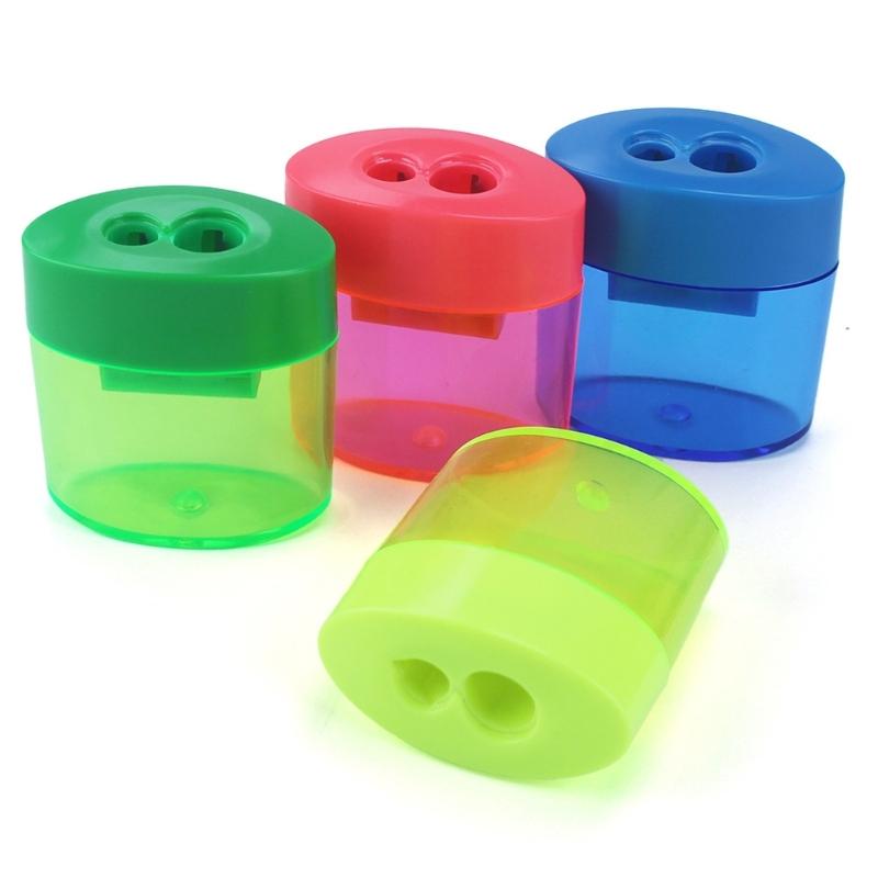 

4Pieces Colored Handheld Pencil Sharpeners Double Hole Sharpening Portable For Artists Adults Classroom Supplies