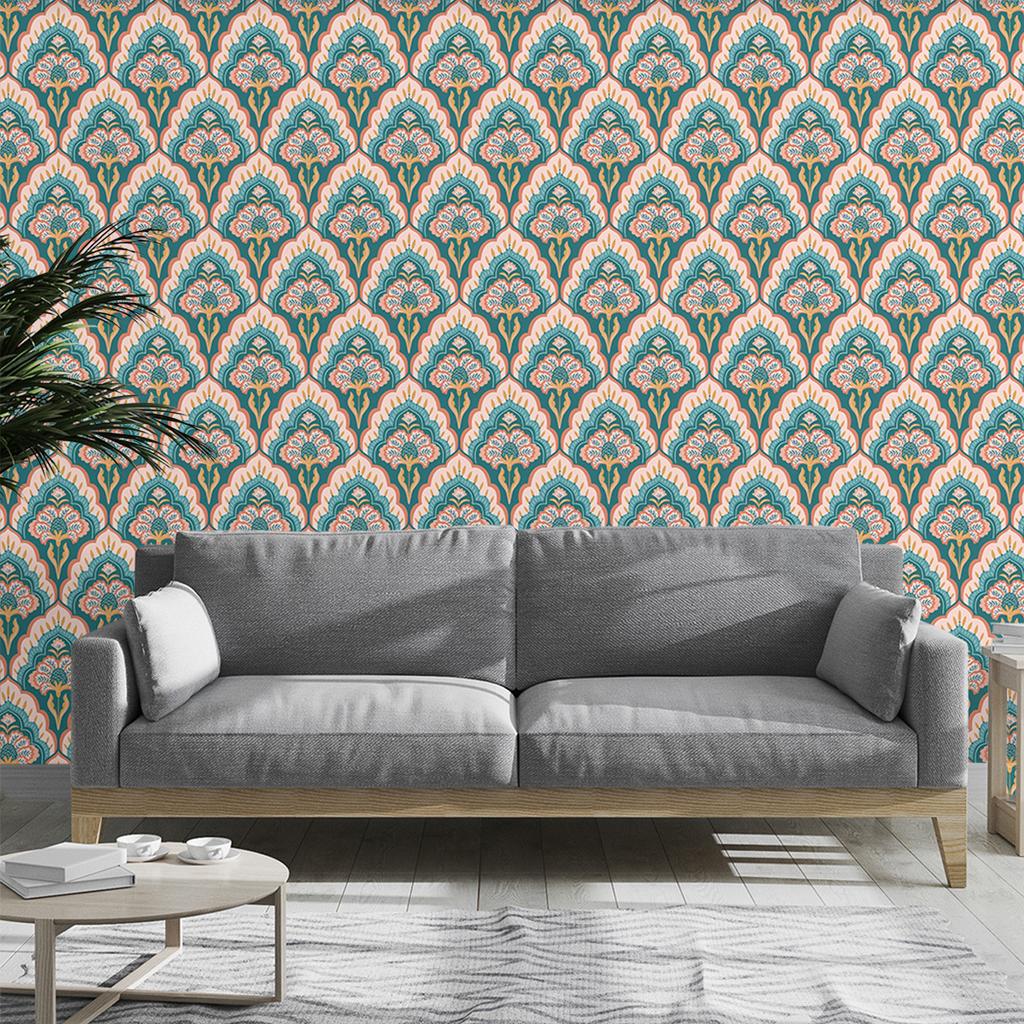 Boho Tapete Heimdeko Kleben und Abziehen Küche Kontaktpapier Abnehmbare Blumen Tapete Badezimmer