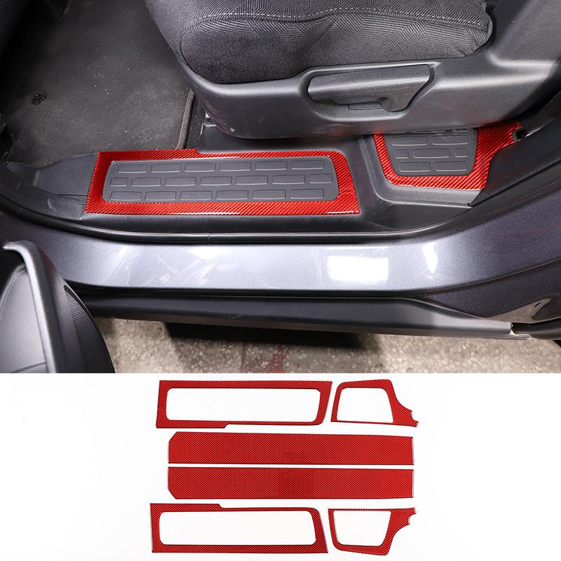 For Honda Pilot 2015-2019 Red Soft Carbon Fiber Air Vent Frame Vanity Mirror Cover Interior Decorative Sticker Auto Parts X12