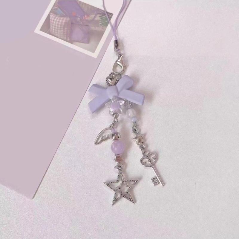 Sweet Phone Chain Strap Lanyard Bowknot Butterfly Pendant Phone Charm Hanging Decoration Cute Phone Accessories