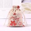 Advent Calendar Christmas Drawstring Gift Bag Set with Deer Pattern, 1-24 Count Cotton Bags