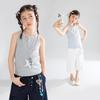 Girls' Striped Ribbed Henley Tank Top
