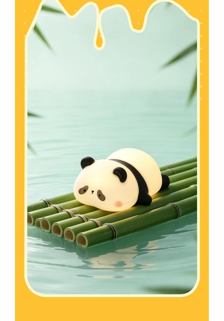Panda Night Light: Soft Silicone Flower Lamp for Eye Protection - Perfect for Bedroom, Desk, or as a Children's Toy Gift.