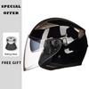 Motorcycle Helmet Half Face Helmets Double Lens Four Seasons Men Women 3/4 Open Face Motorbike Jet Helmets Dual Visor Capacete
