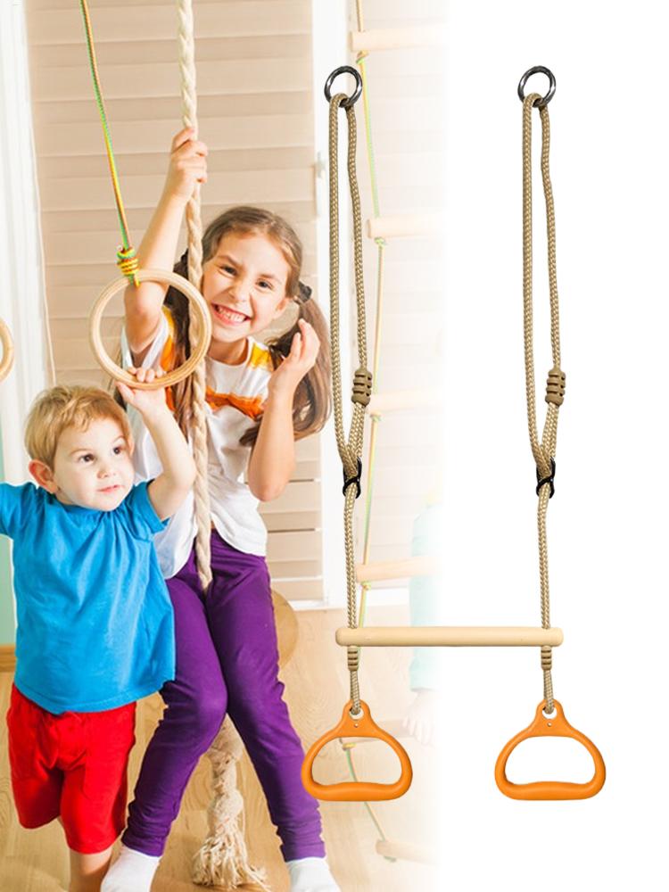 Swing Set Trapeze Bars Playground Equipment Rings Bar Ergonomic Sensory Rings Game for Children Kids Adults Indoor Playtime