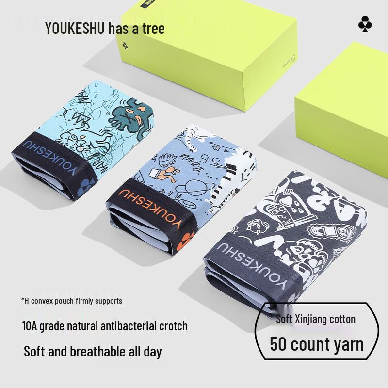 

YOUKESHU Boys Antibacterial Cotton Boxer Briefs 3-Pack XL
