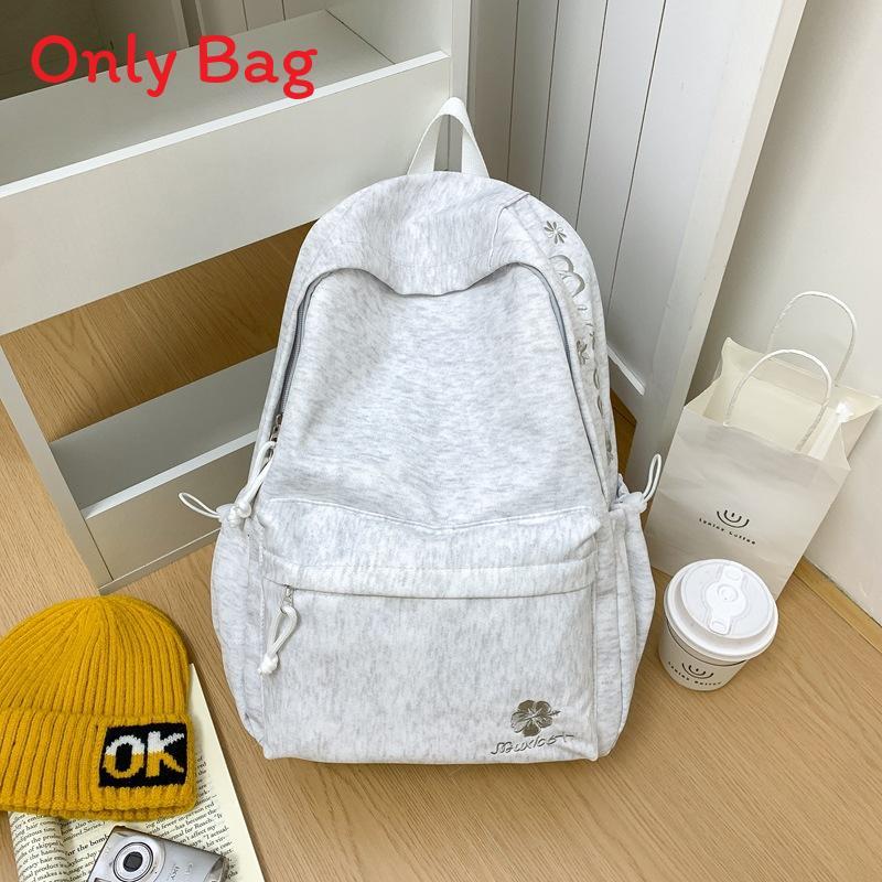 Minimalist Nylon School Backpack For Girls With Letter Pattern And 10in Laptop Compartment