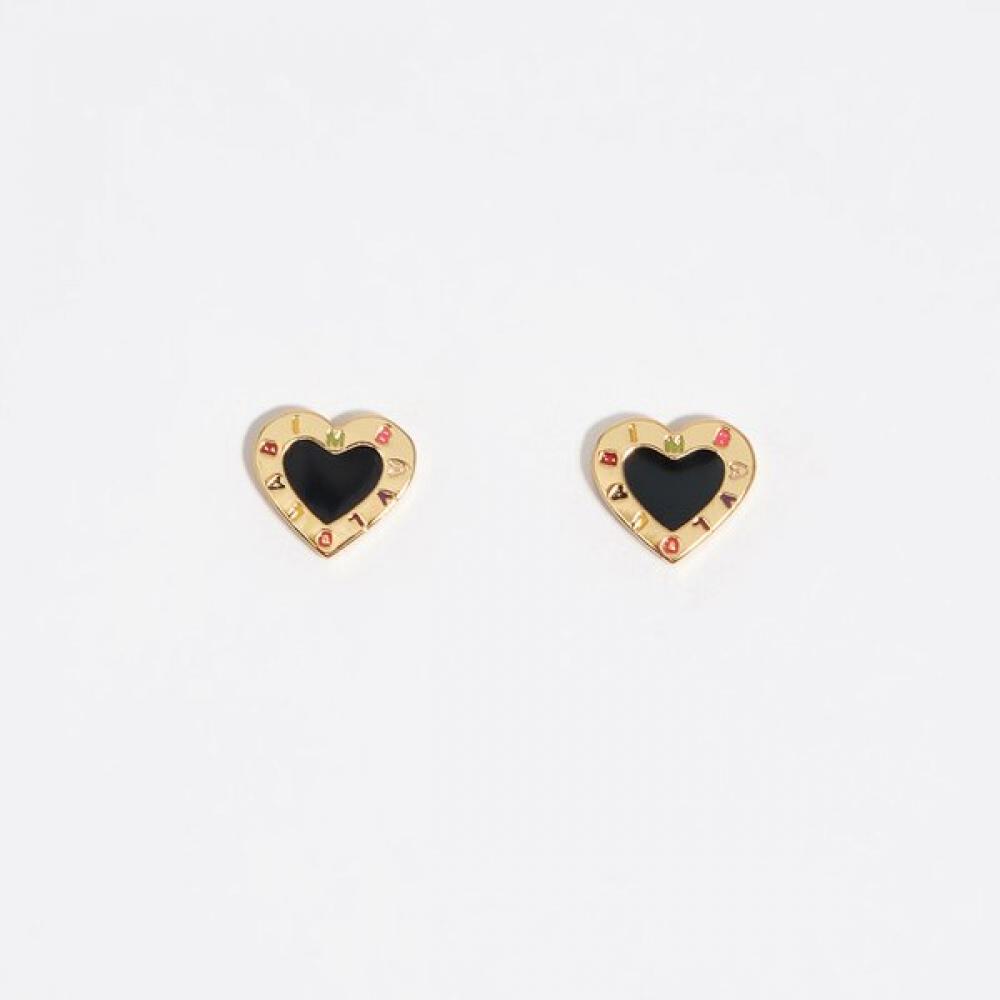 

Bimba Y Lola Heart Logo Earrings Black B265aiw019bkf Black/FREE