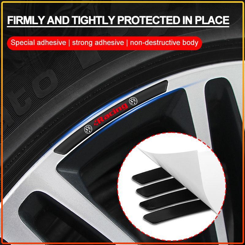 4Pcs Car Badge Emblem Wheel Hub Rims Decor 3D Stickers Aluminum For Volkswagen Golf-5 6 7 MK6 Jetta Lavida Polo Tiguan Passat B5 B6 B7