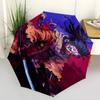 1pc Samurai Warrior Automatic Umbrella 8 Rib Portable Folding Black Iron Frame for Outdoor, Beach, Travel, Beach Umbrella 212