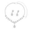 Silver Heavy Industry Necklace Earrings Set Luxury Heavy Industry Light Luxury Atmospheric Set Zircon Bridal Set Classic