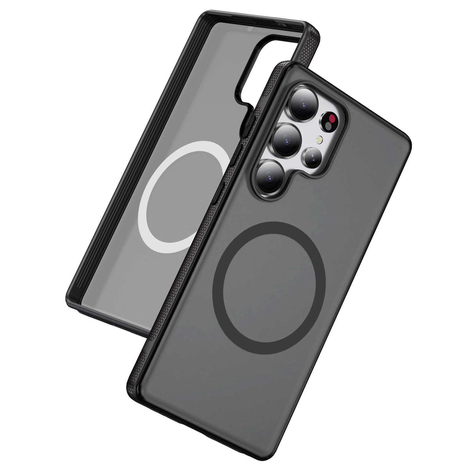 Чехол для мобильного телефона с ощущением легкой роскоши и премиальности, полупрозрачная текстура кожи, противоскользящее магнитное крепление, для чехла Samsung S25