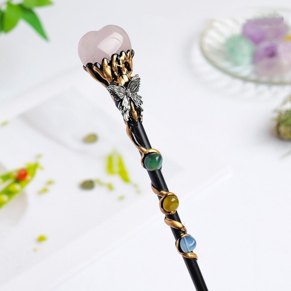 DIY Handmade Fairy Stick Halloween Prop Magic Scepter Creative Crystal Magic Wand Holiday Gift