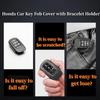 Car Key Fob Cover for Honda 2022 2023 2024 2025 Civic CR-V XR-V with Bling Bracelet Silicone Bead Diamond Key Chain