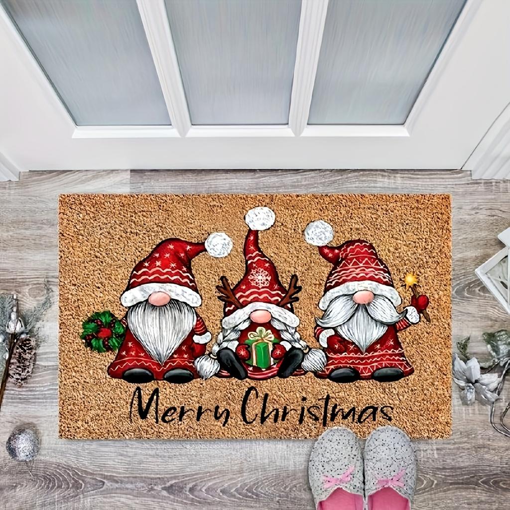 1 Piece of Christmas Welcome Door Mat, Soft and Washable, Indoor and Outdoor Entrance Mat, Absorbent and Fun Carpet