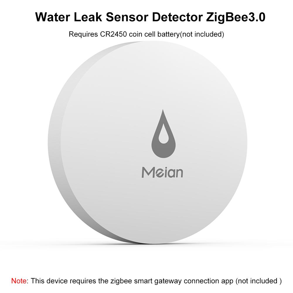 Meian ZigBee Water Leak Sensor Tuya Smart Water Leakage Detector Wireless Flood Sensor Wifi Smartlife Smart Home Security Alarm No Battery Sensor