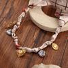 Silk Scarf & Pendant Heart Flower Necklace - Gentle Forest Style