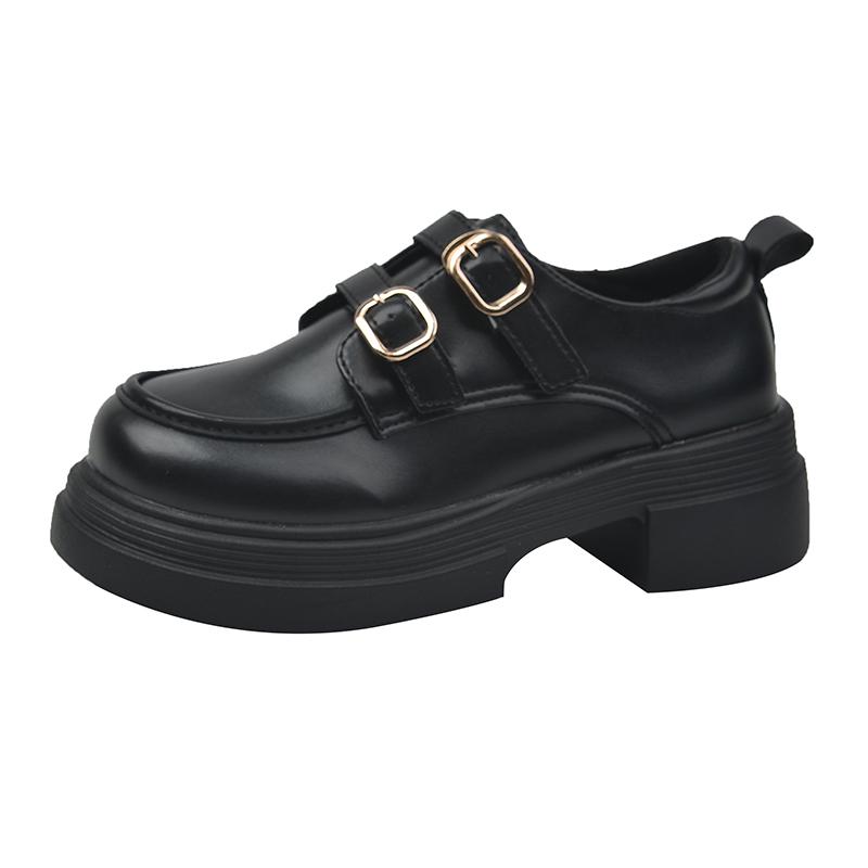 Круглые носы корейские туфли женская обувь британский стиль оксфорды женские сабо на платформе платье ретро преппи кожа крест 35