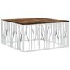 VidaXL Coffee Table Silver Stainless Steel-reclaimed Solid Wood 350069