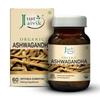 Just Jaivik Bio Ashwagandha Tabletten (600mg, 60 Stück) - Reines Ashwagandha-Wurzel-Nahrungsergänzungsmittel - USDA-zertifiziert Bio, GVO-frei & Vegan -