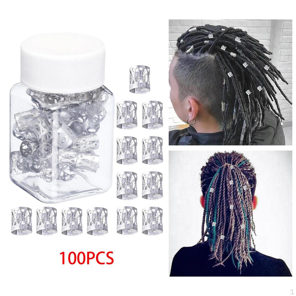 100 Piezas Cuentas para Rastas, Colgantes Decorativos para Accesorio de Cabello Colgante de Pulsera